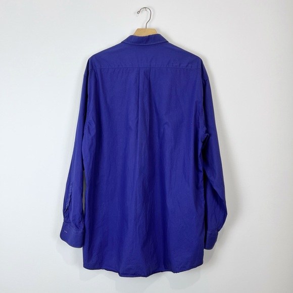 Kenzo Homme Vintage Y2K Purple Cotton Embroidered Logo Classic Shirt UK L - Picture 9 of 14